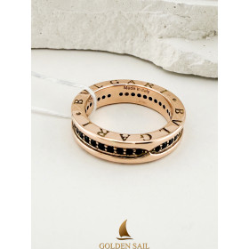 Каблучка із червоного золота в стилі BVLGARI